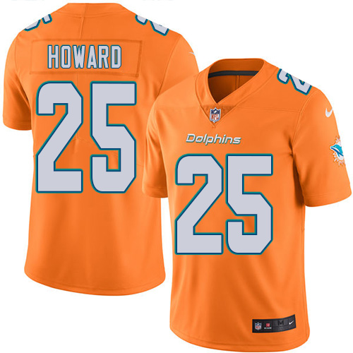 Nike Miami Dolphins #25 Xavien Howard Orange Youth Stitched NFL Limited Rush Jersey->youth nfl jersey->Youth Jersey